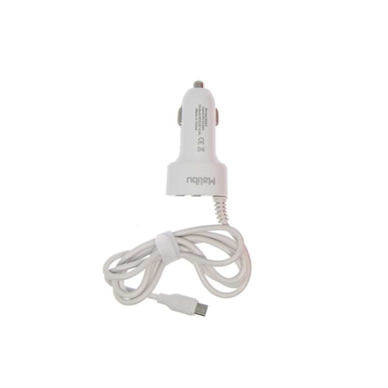 CARGADOR 12V MALIBU M203 4.2A MICRO USB + 2 USB