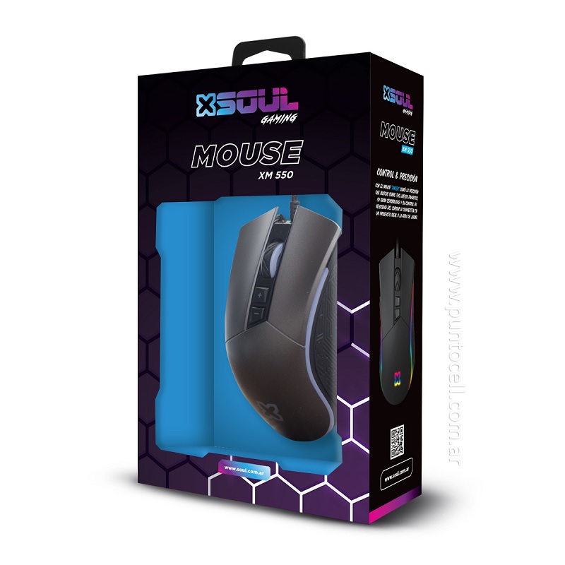 MOUSE SOUL GAMER XM550 RGB 4800 DPI