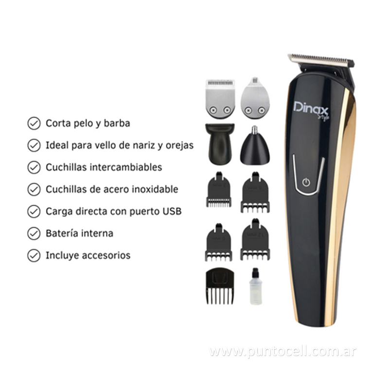 COSMETICA PERSONAL CORTADORA DE PELO DINAX PROFESIONAL 8en1 (CBCL608)