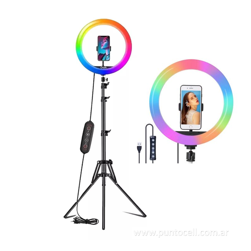 ARO LED DINAX 26cm LUZ RGB C/ TRIPODE (MJ26)