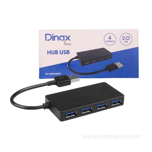 ADAPTADOR HUB DINAX USB 2.0_4 PUERTO (DX-USBHUB4P)