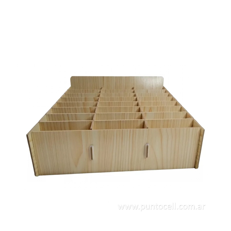 CAJA ORGANIZADORA MULTIFUNCIONAL DE MADERA • 24 ESPACIOS