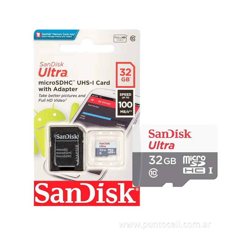 MEMORIA SANDISK MICRO SD 32GB CLASE 10