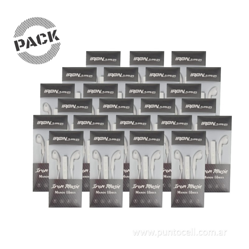 PACK x 50 - AURICULARES IN EAR IRON MUSIC (AC3074)