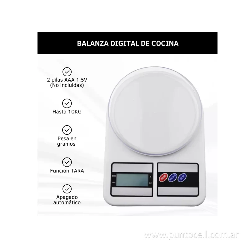 BALANZA DE COCINA DINAX 10KG (DXBALC01)