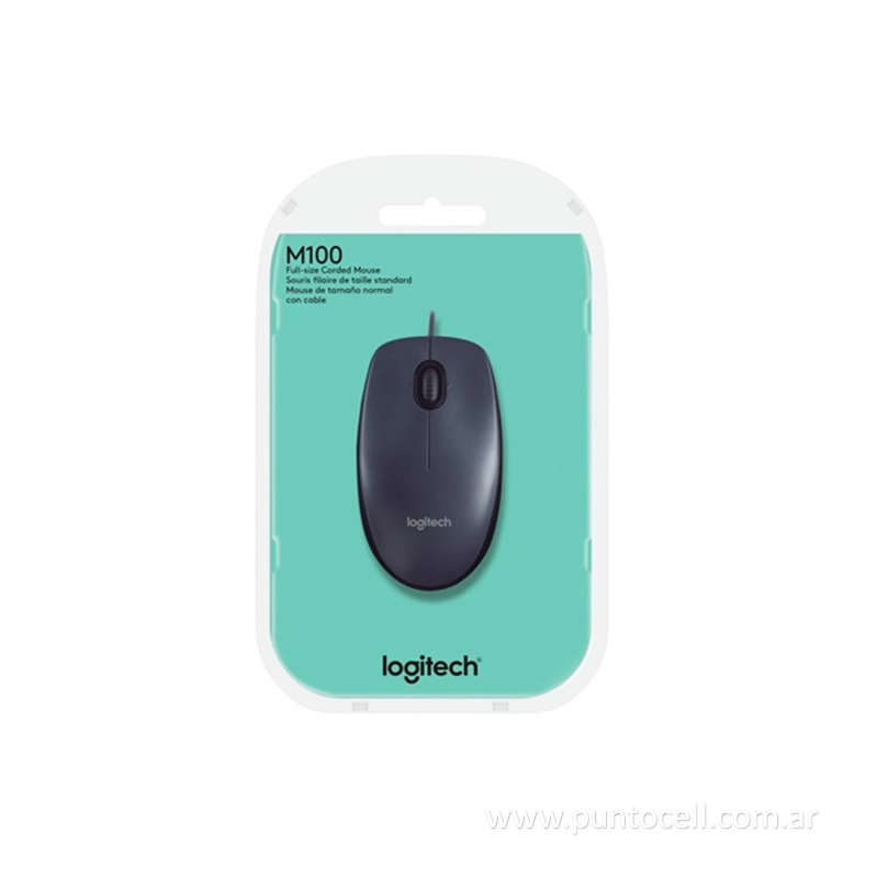 MOUSE LOGITECH M100 C/ CABLE USB