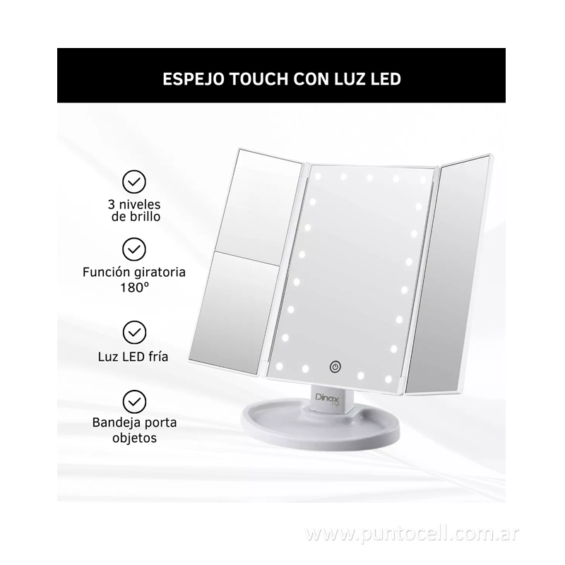 ESPEJO DINAX C/LED • 3 PAREDES (DX-ESPLU3P)