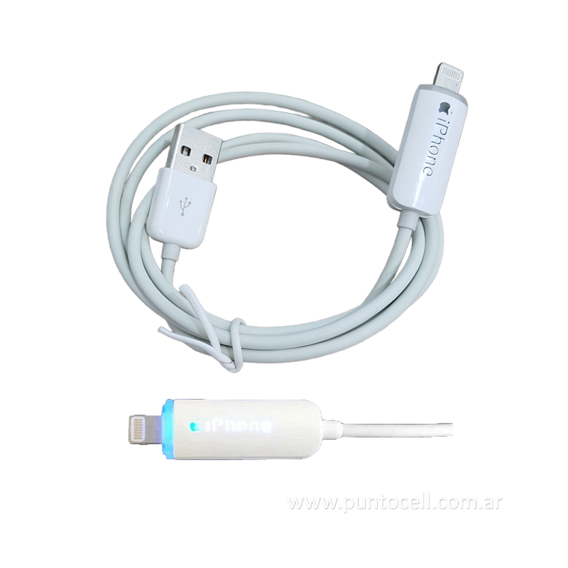 CABLE USB IPHONE 5G C/LUZ 1M