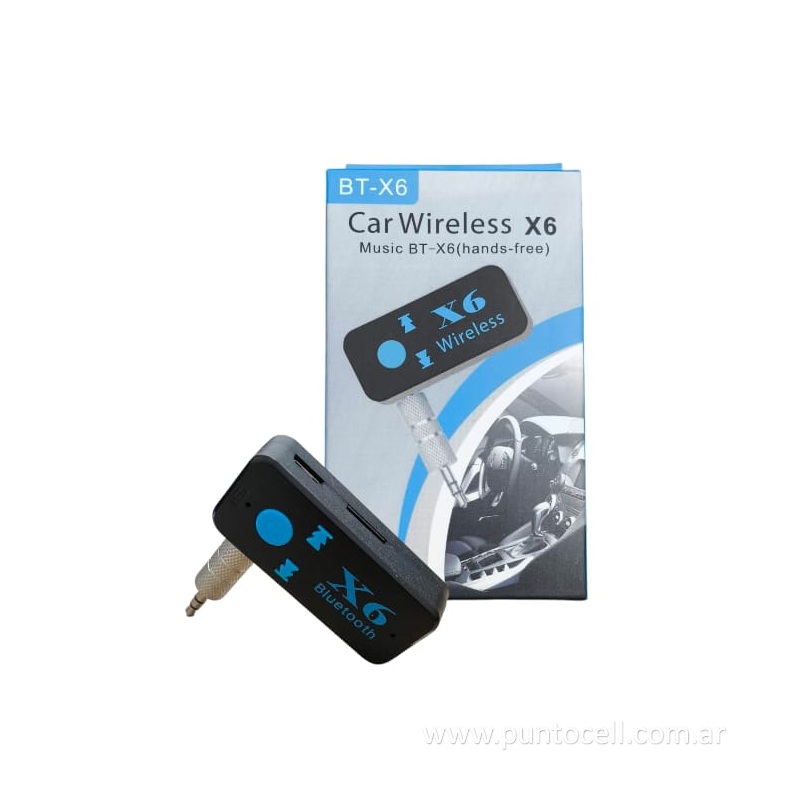 ADAPTADOR DE AUDIO RECEPTOR BLUETOOTH 3.5mm C/ LECTOR MEMORIA (BT-X6)