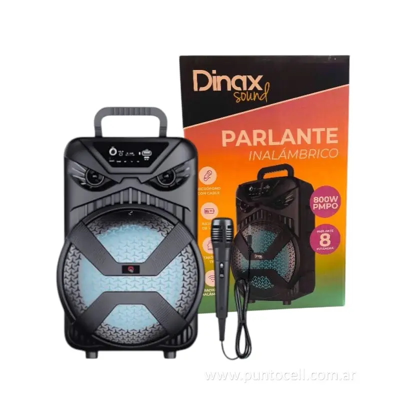 PARLANTE PORTATIL BLUETOOTH DINAX 8" (DXPARF1808)