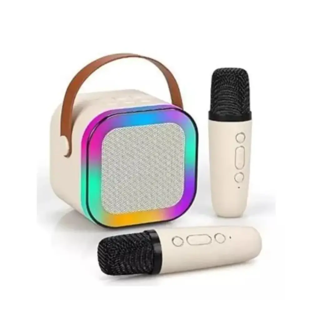 PARLANTE PORTATIL BLUETOOTH K12 • 2 MICROFONOS KARAOKE (AD617)