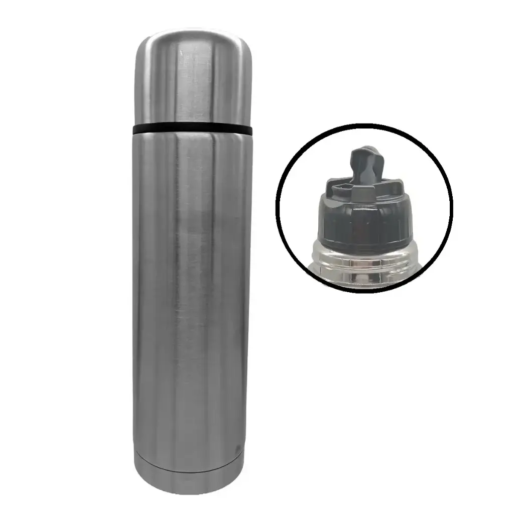 TERMO ACERO INOXIDABLE TK DOBLE PARED 1L C/ PICO MATERO (PXP-1006-DM) • ACERO