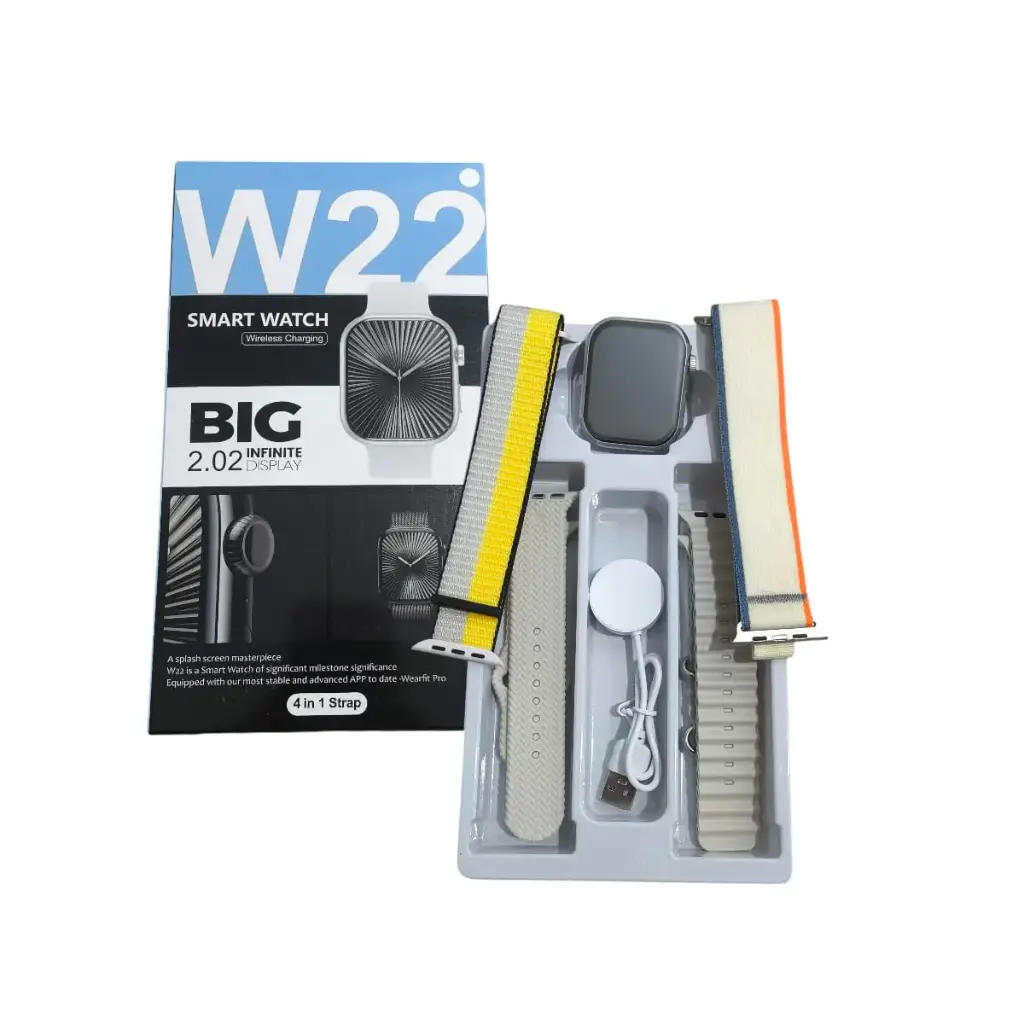 SMARTWATCH W22 • 2.02" / 46mm (Cuadrado) 4 MALLAS