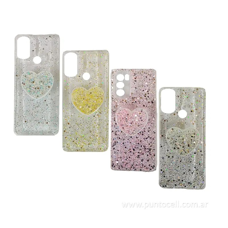 FUNDA BRILLO CRISTAL DASH C/ POP SOCKET MOTOROLA G05 / E15