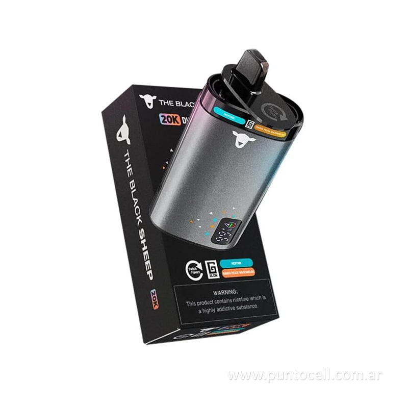 VAPER DESCARTABLE THE BLACK SHEEP Dual Tank 20K • MENTHOL/WATERMELON•GREEN APPLE