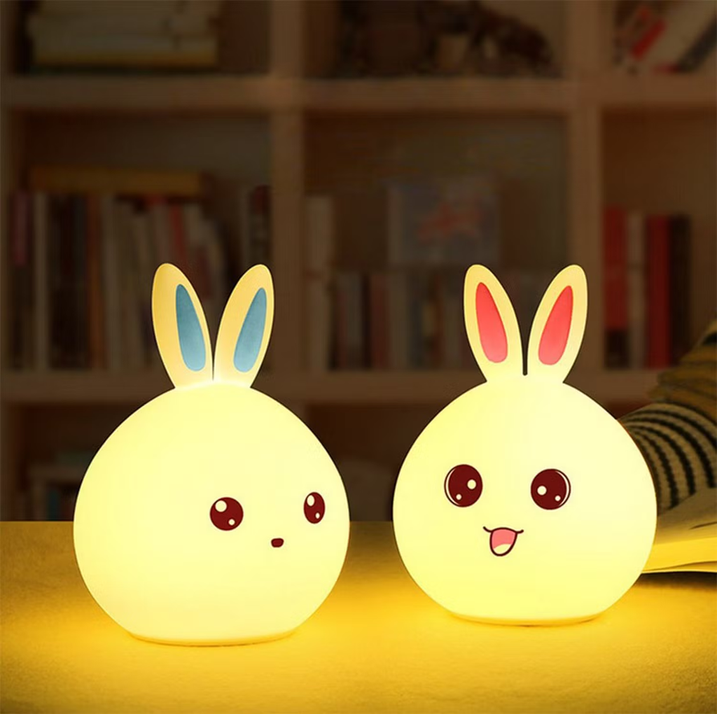 LAMPARA DE NOCHE DINAX CONEJO DE SILICONA RECARGABLE (QY-001)