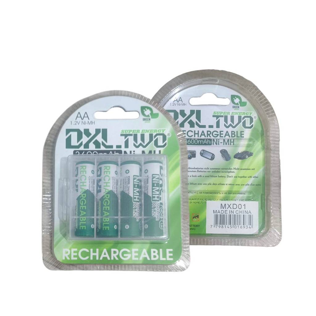 PILA RECARGABLE DXL-TWO AA PACK X4 • 3600mAh (MXD01)