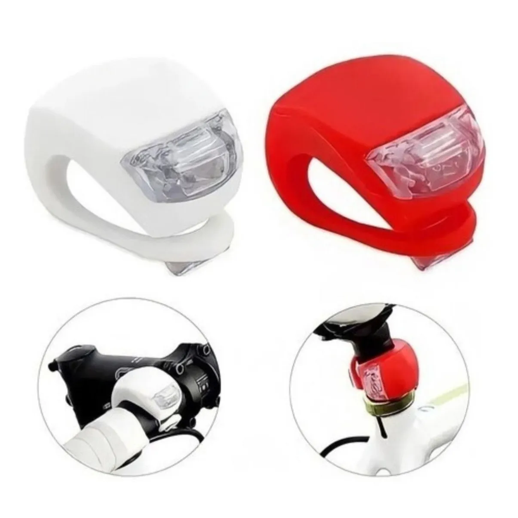 KIT LUCES LED PARA BICICLETA x 2 • ROJO Y BLANCA (HJ008-2)