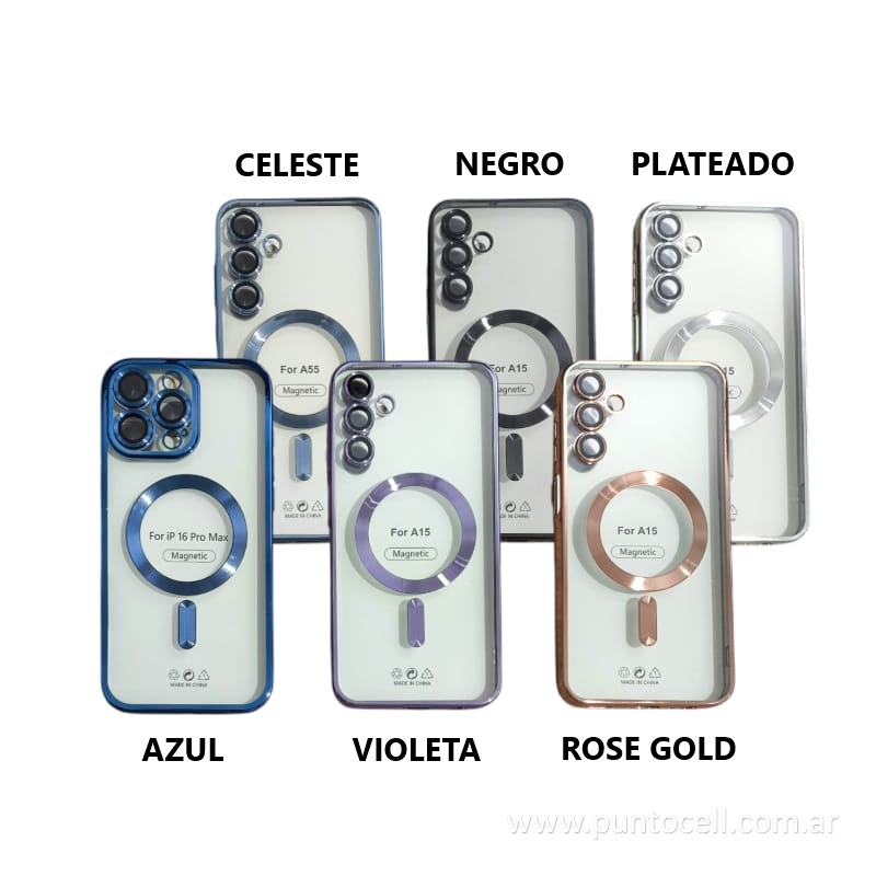 FUNDA MAGSAFE C/ PROTECTOR DE CAMARA IPHONE 15 PRO MAX Color CELESTE