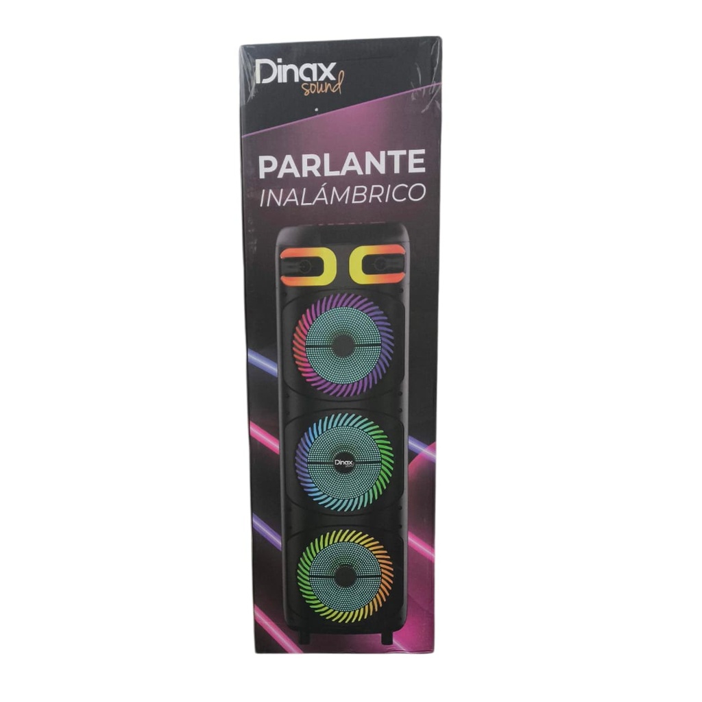 PARLANTE PORTATIL BLUETOOTH DINAX 8" x3 (DXPARFS888)