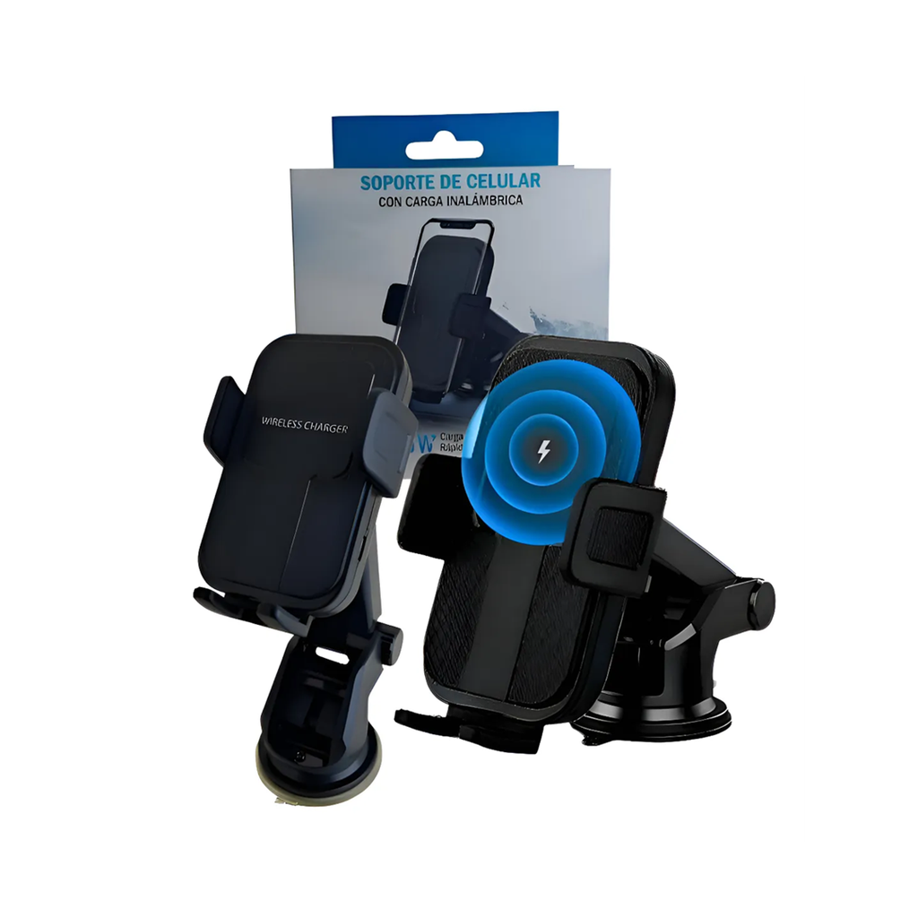 CARGADOR INALAMBRICO SOPORTE P/AUTO CON VENTOSA NETMAK • 15W (NM-HC42)