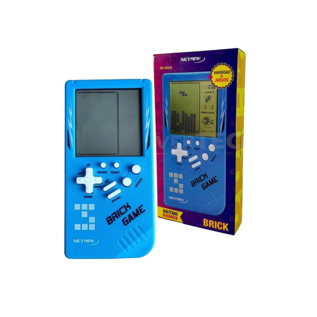 CONSOLA PORTATIL NETMAK BRICK RETRO GAME • 23en1 (NM-BRICK)