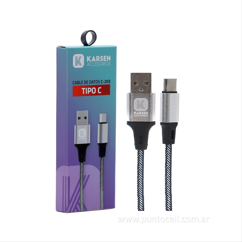 CABLE USB KARSEN C-203 1M TIPO C 