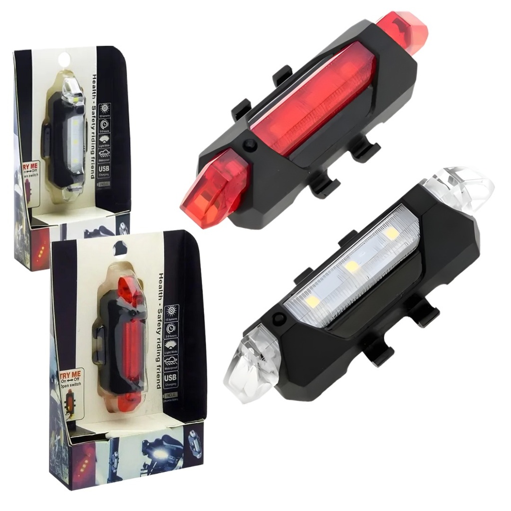 LUZ TRASERA LED PARA BICICLETA (CYGM-918) ROJA/BLANCA