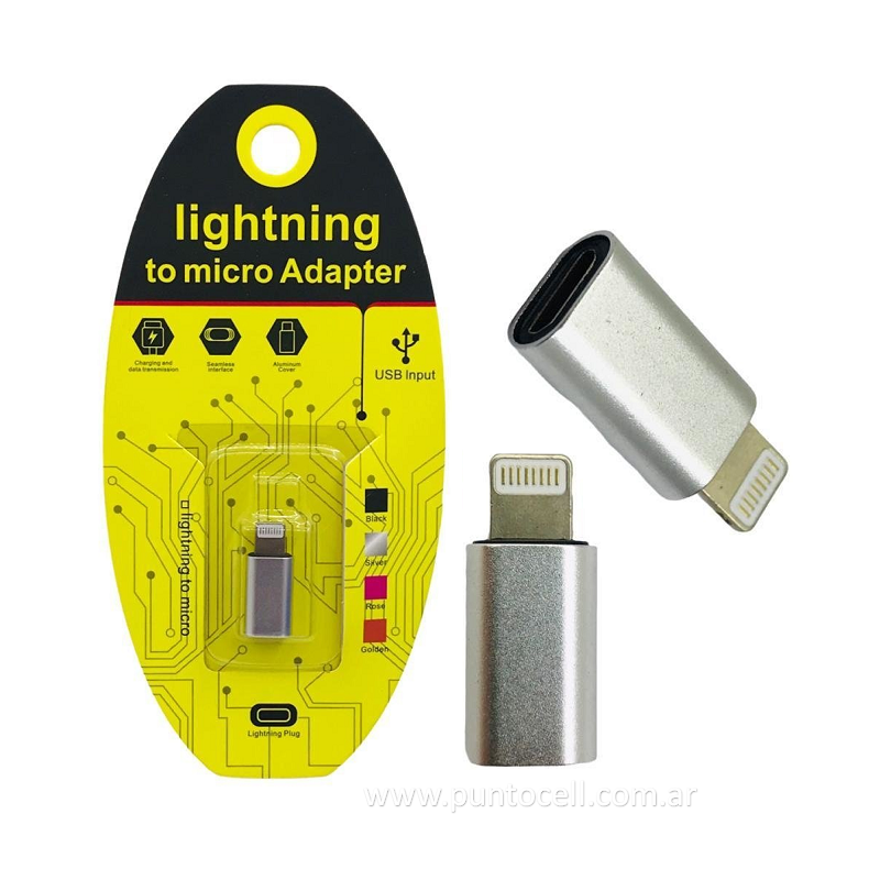 ADAPTADOR MICRO USB A LIGHTNING IPHONE