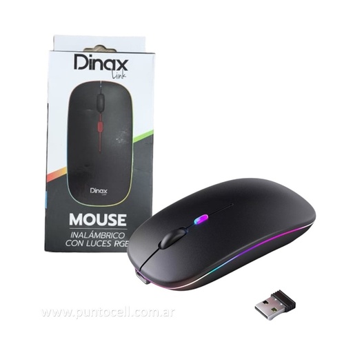 [104351] MOUSE DINAX INALAMBRICO RECARGABLE - RGB (DX-MOURGB)