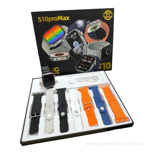 [105813] SMARTWATCH S10 Pro Max 7en1 • 2.1" (con 7 Mallas)
