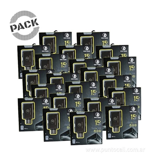 [110973] PACK x 50 - CARGADORES 220V KING KONG TURBO 15W TIPO C a TIPO C • 5V/3A (KK-CAR143)
