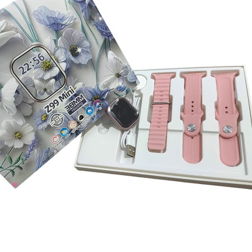 SMARTWATCH Z99 MINI • 1.75" / 38mm (Cuadrado) con 3 Mallas