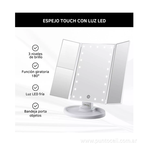 [111709] ESPEJO DINAX C/LED • 3 PAREDES (DX-ESPLU3P)