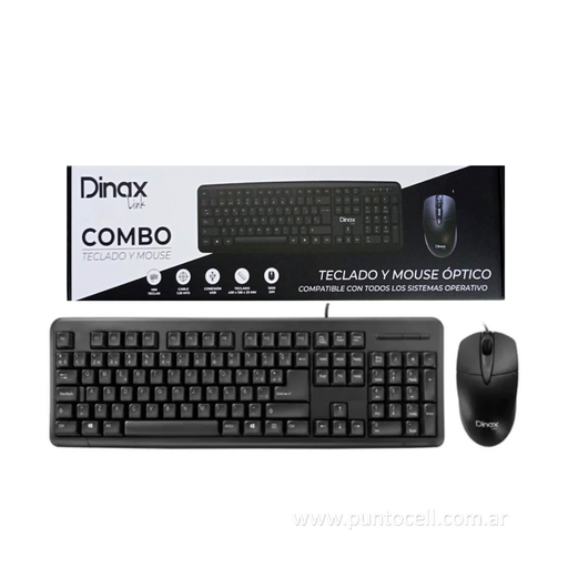 [111937] KIT C/ CABLE TECLADO + MOUSE DINAX (DX-COMBMT12)