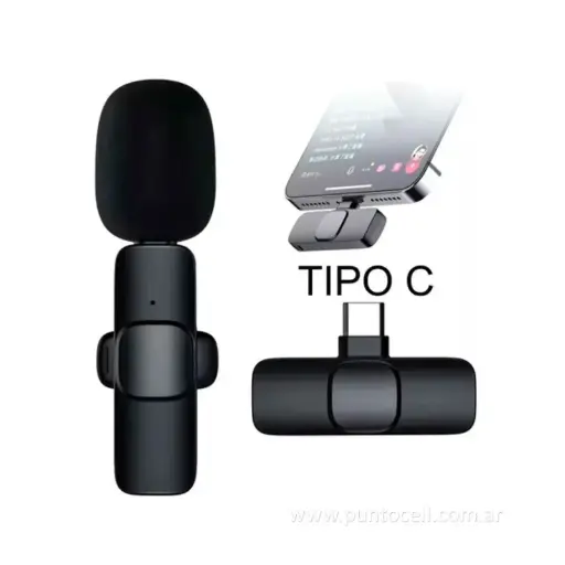 [112286] MICROFONO CORBATERO K9 INALÁMBRICO TIPO C