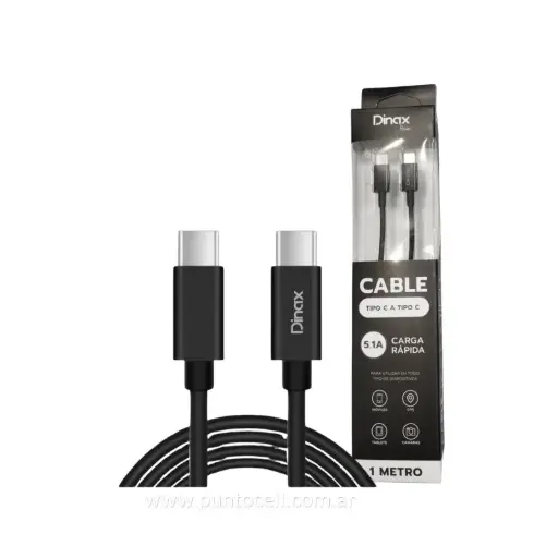[112382] CABLE USB DINAX TIPO C a TIPO C 5.1A DE 1M  (DXCABTCX2)