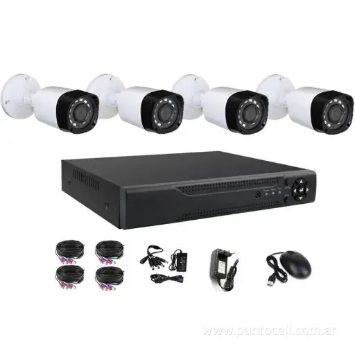 [112403] KIT 4 CAMARAS SEGURIDAD WAGGS BULLET + DVR (KCDS01)