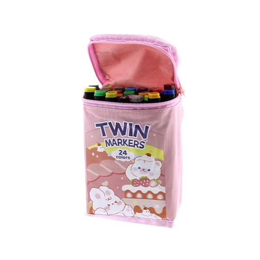 [113322] MARCADORES ACRILICO DOBLE PUNTA • KIT x 24 ROSA (LB01X24)