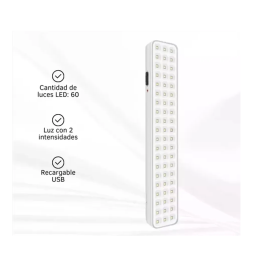 [113450] LUZ DE EMERGENCIA 60 LED RECARGABLE DINAX (DXLUZEM60)