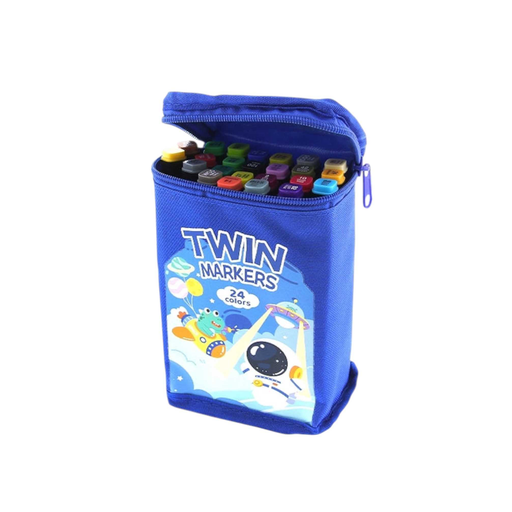 [113459] MARCADORES ACRILICO DOBLE PUNTA • KIT x 24 AZUL (LB02X24)