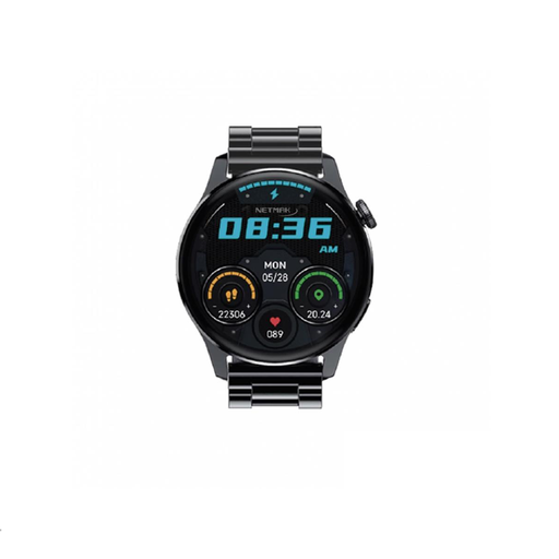 [113462] SMARTWATCH NETMAK ELITE •  1.38" (Redondo) MALLA METALICA Color NEGRO