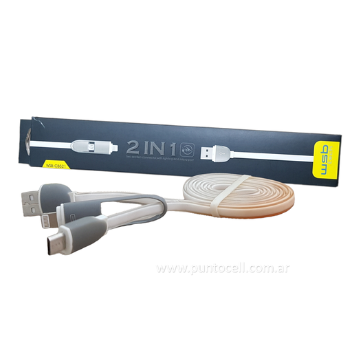 [8255] CABLE USB WSB 2 EN 1 MICRO / IPHONE (CA521)