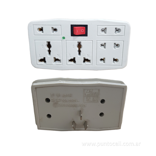 [17716] ADAPTADOR ENCHUFE MULTIPLE CON SWITCH ON-OFF