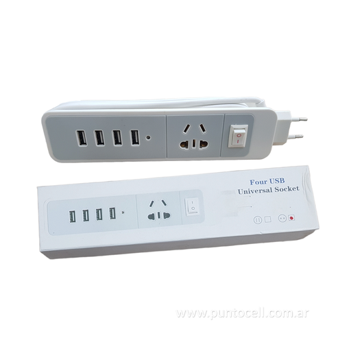 [9088] ZAPATILLA UNIVERSAL SOCKET 4 USB / 1 22O V. 4.8 A