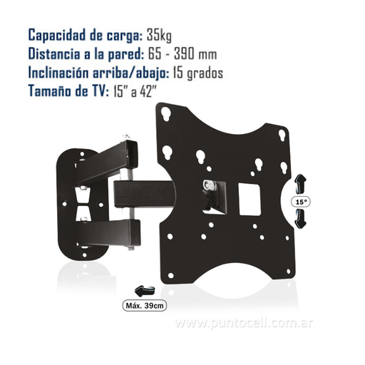 [SOP1002] SOPORTE LED-LCD 15" A 37" C/ BRAZO ARTICULADO SOP1002