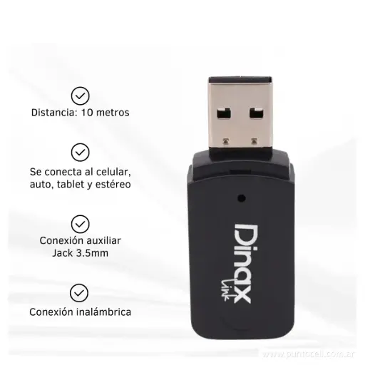 [17616] RECEPTOR BLUETOOTH DINAX • CONEXIÓN 3.5mm (REBLUE35)