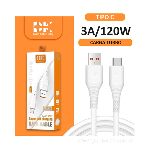 [1.01321] CABLE USB DK-31 TIPO C 3A / 120W _ 1M